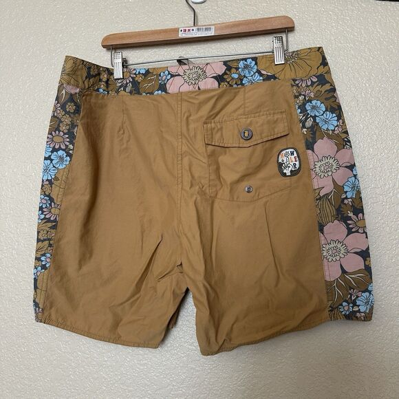 Howler Brothers Men's Ensueno Boardshorts yellow brown pink Flowers Floral 36 - Picture 5 of 7